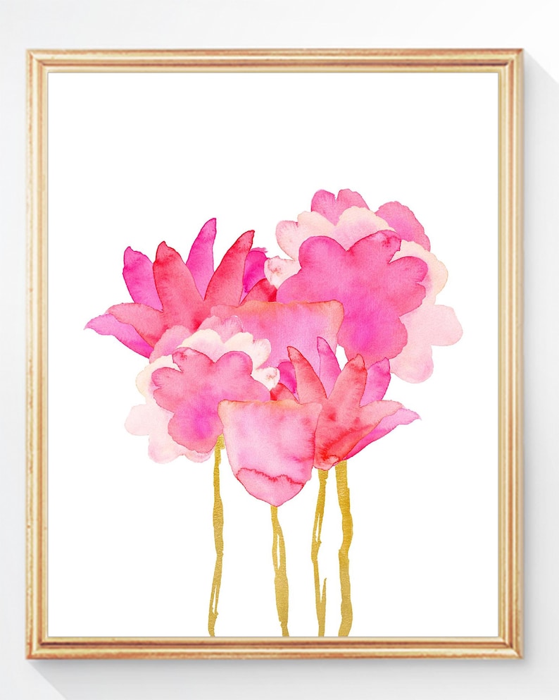 Hot Pink and Gold Wall Art Be Kind Work Hard Think Big Set Etsy