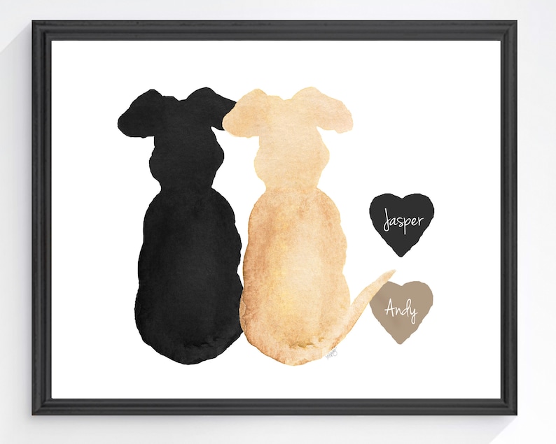 Pet Memorial Gift Dog Memorial Gift for Two Dogs Dog Loss Etsy