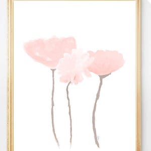 Blush Artwork, Petal Pink Wall Decor, Set of 3, Blush Flower Prints, Blush Wall Decor, Blush Pink Flower Prints, Pale Pink Artwork, image 5