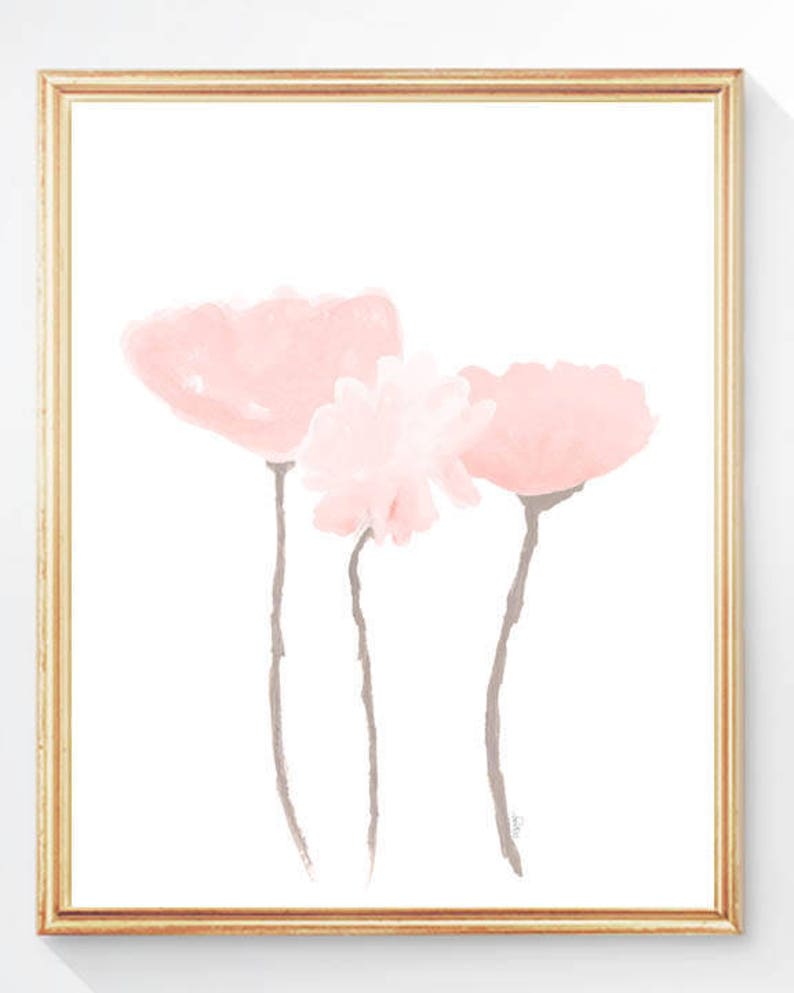 Blush Artwork Petal Pink Wall Decor Set of 3 Blush Flower Etsy