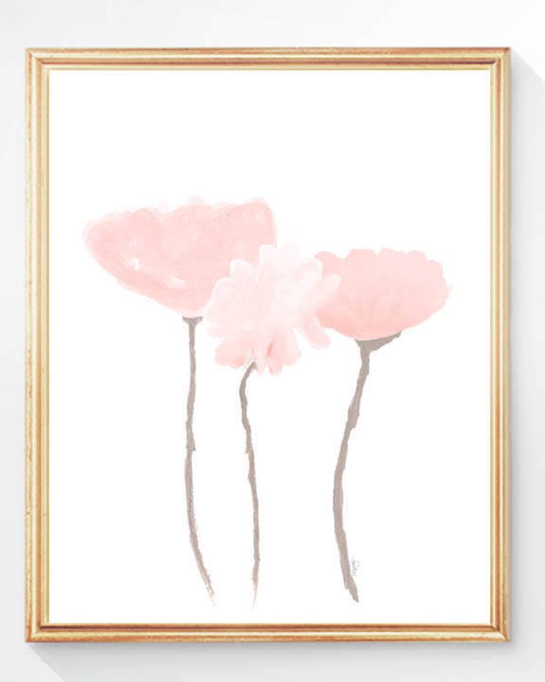 Blush Artwork, Petal Pink Wall Decor, Set of 3, Blush Flower Prints, Blush Wall Decor, Blush Pink Flower Prints, Pale Pink Artwork, image 5