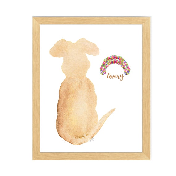 Dog with Floral Rainbow Bridge; Personalized Gift for Dog Lover