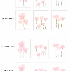 Blush Artwork, Petal Pink Wall Decor, Set of 3, Blush Flower Prints, Blush Wall Decor, Blush Pink Flower Prints, Pale Pink Artwork, image 2