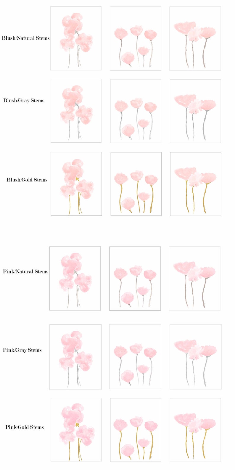 Blush Artwork, Petal Pink Wall Decor, Set of 3, Blush Flower Prints, Blush Wall Decor, Blush Pink Flower Prints, Pale Pink Artwork, image 2