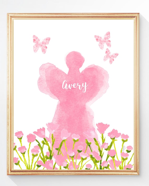 Infant Loss Gift, Personalized Baby Angel Print