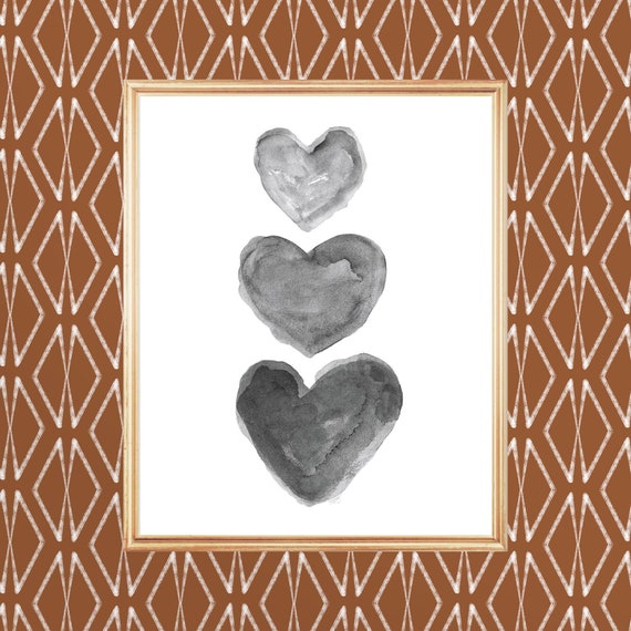 Mysterious Black Hearts Print