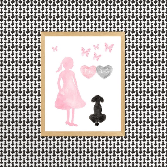 Poodle Loss Gift for Girl, 8x10 Personalized Art Print