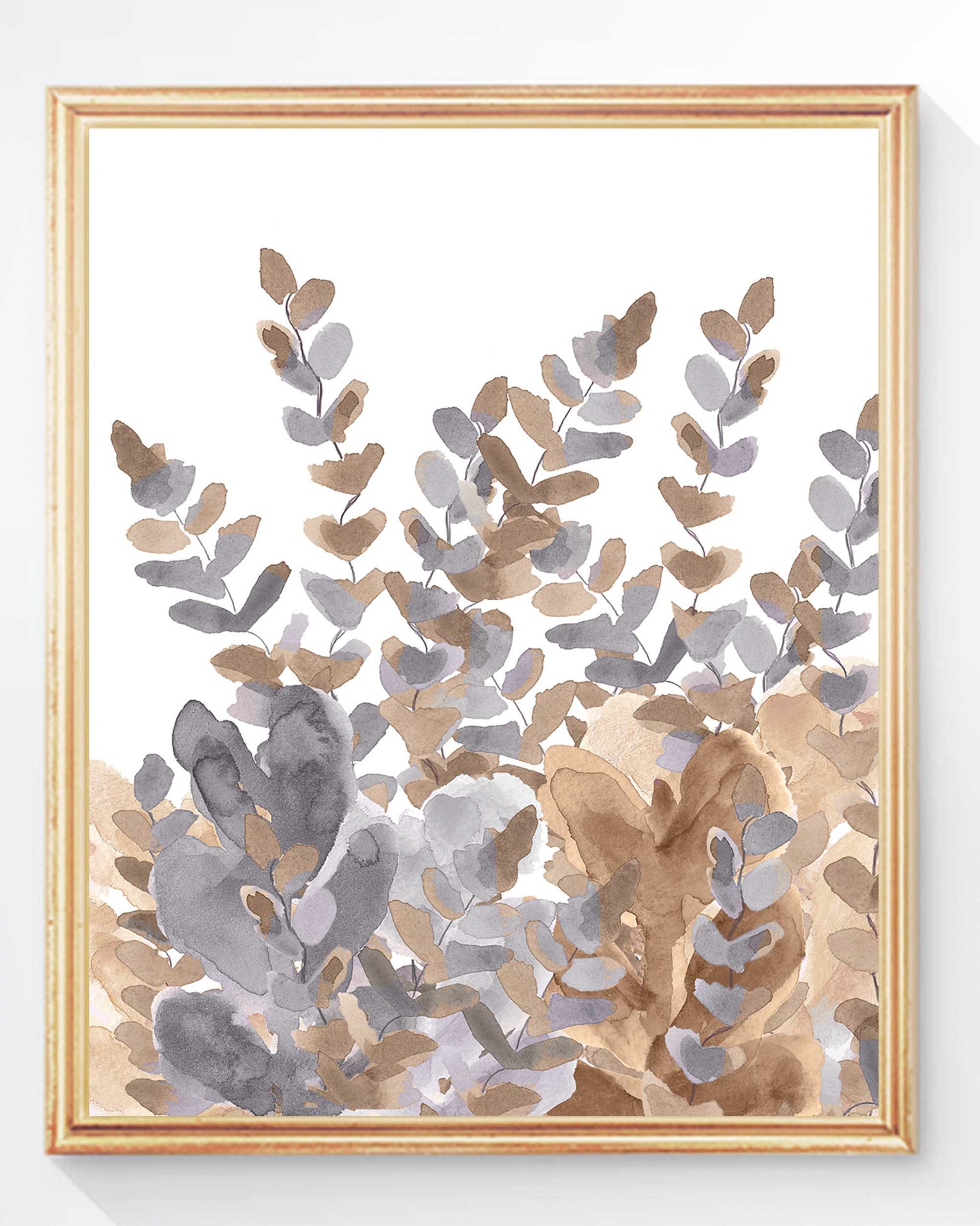 Gold and Silver Wall Decor Set of 2 Prints Living Room Art Etsy