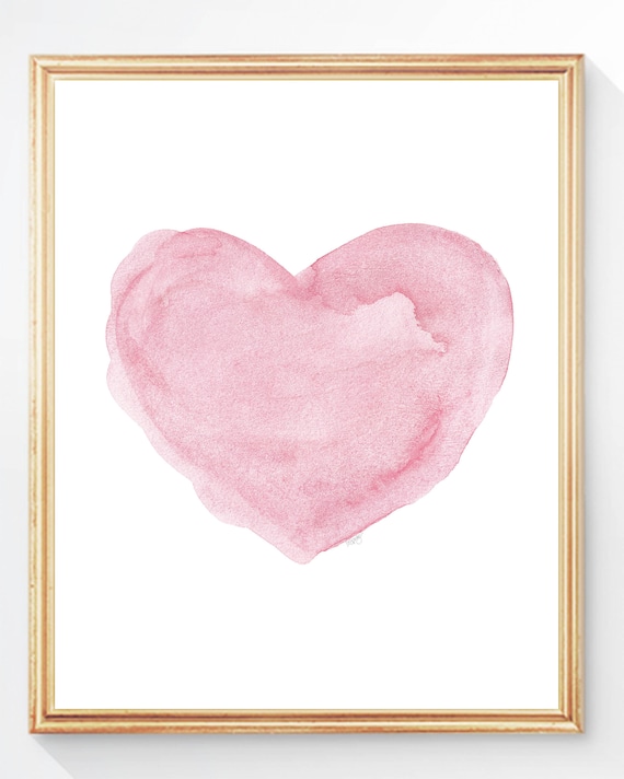 Pink Watercolor Heart Art Print