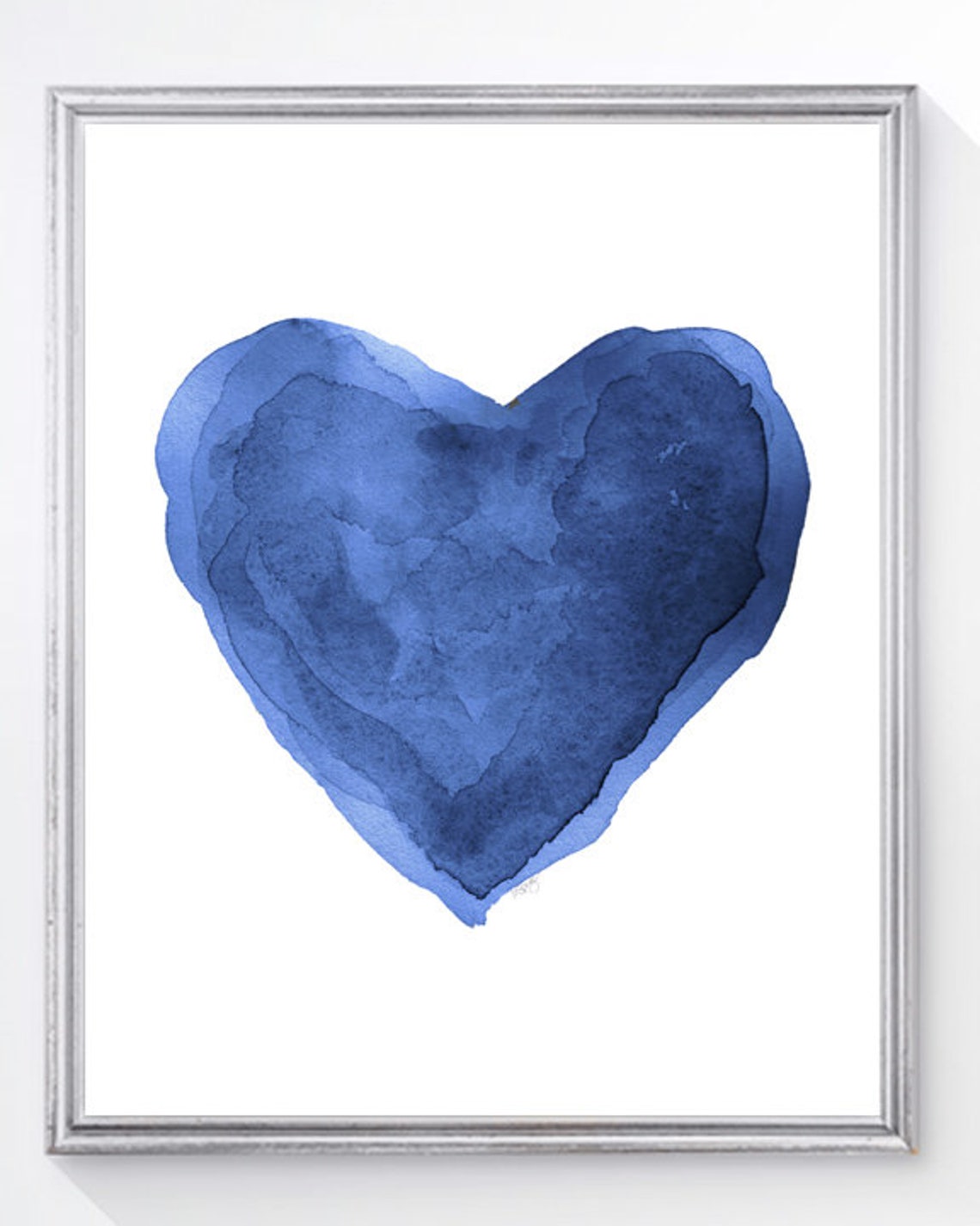 Navy Heart Prints Set of 3 Navy Nursery Art Indigo Wall Etsy