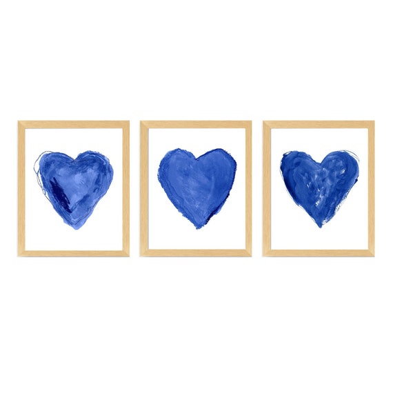 Bright Blue Heart Print Set
