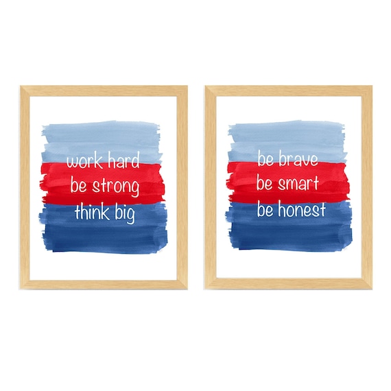 Boys Inspirational Prints, Set of 2 Quotes