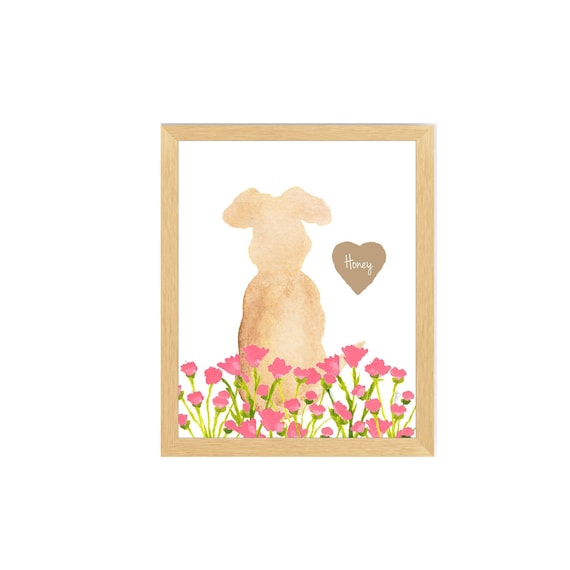 Dog Remembrance, Wildflower Dog Gift, Dog in Flower Garden, Dog Loss Gift, Dog Memorial Gift, Dog Loss Gift for Mom, Dog Sympathy Gift