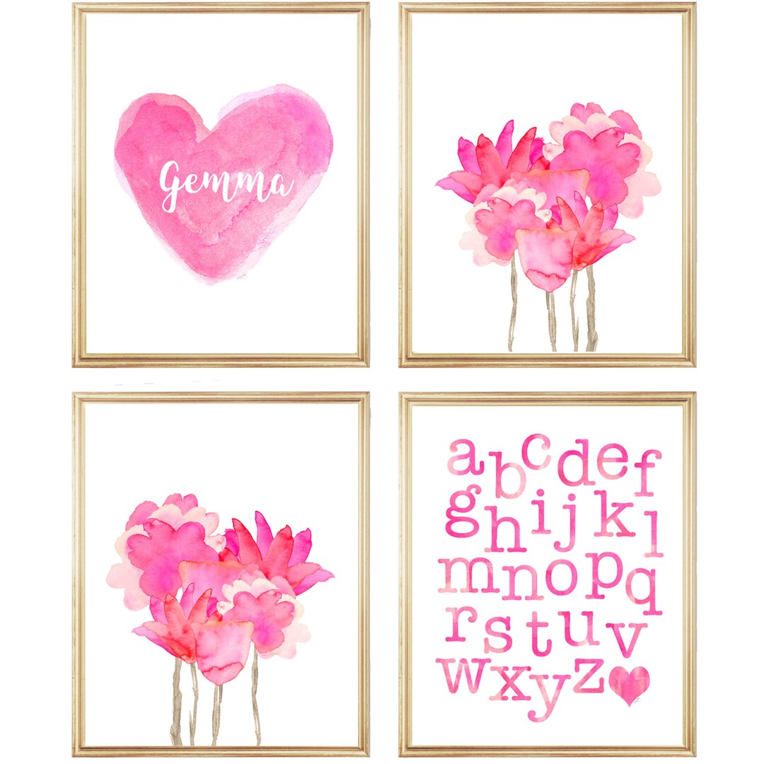 Girls Hot Pink Wall Decor Bright Pink Bedroom Hot Pink Etsy