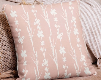 Blush Farmhouse Floral Pillow Cover, Blush Bedroom Pillow, Blush Nursery Pillow, Blush Floral Pillowcase, Blush Home Decor, Girls Bedroom