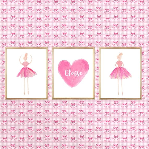 Personalized Ballet Gift, Set of 3 Ballerina Prints with Custom Name