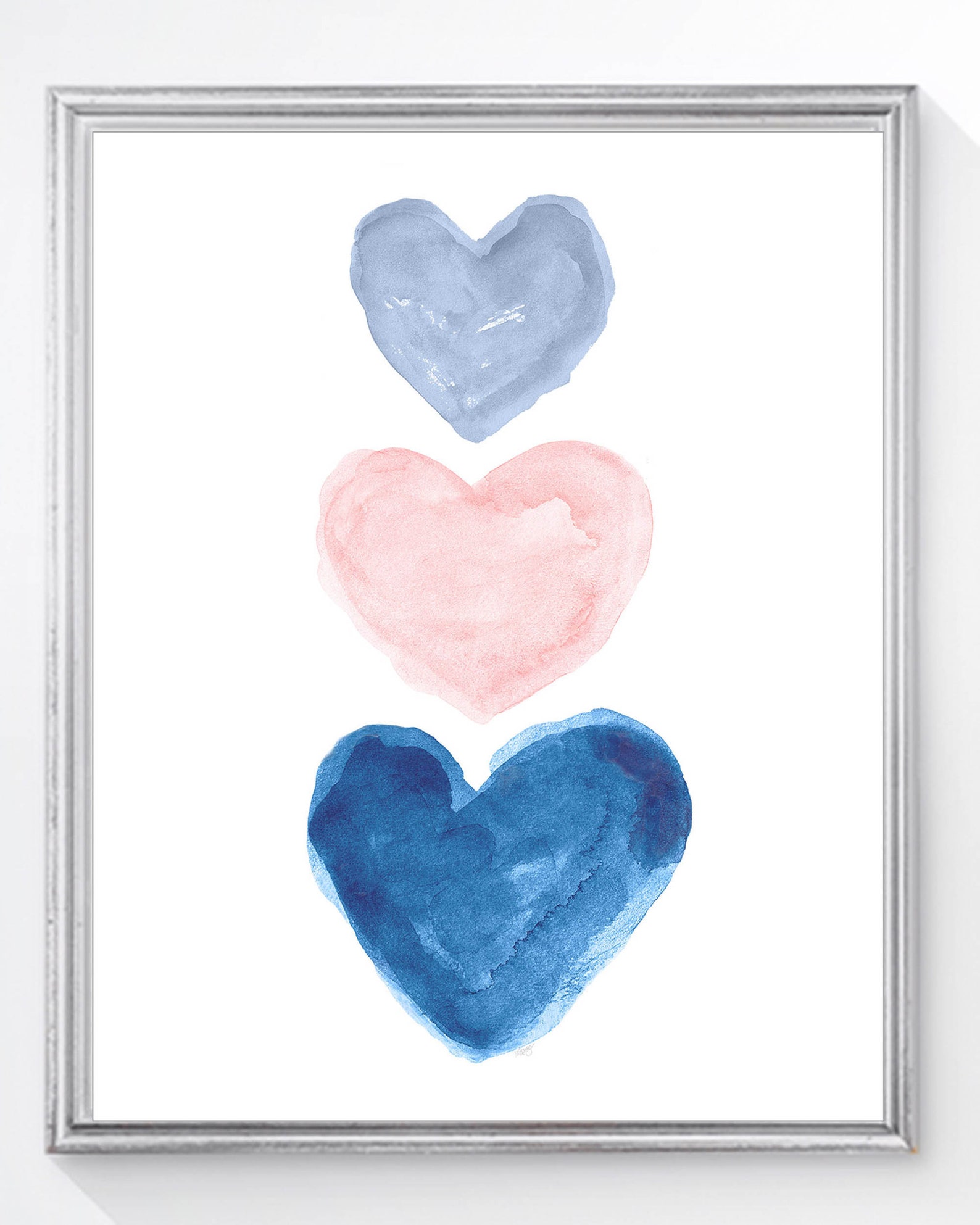 Blush and Navy Artwork Set of 3 Blush and Navy Nursery Etsy