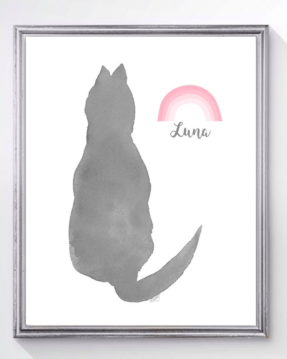 Cat Rainbow Bridge Personalized Print