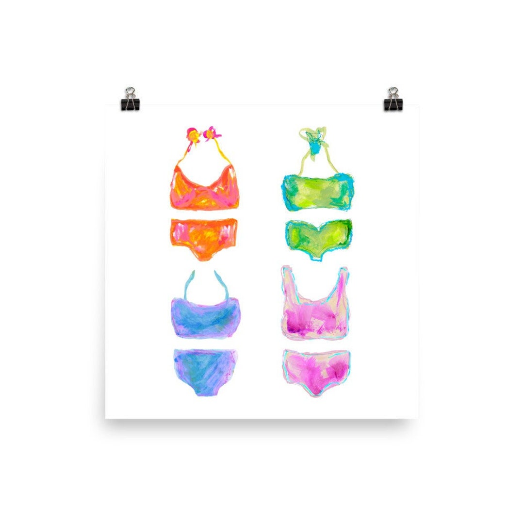 Bikini Art Print, Bathing Suit Print, Bathing Suit Fashion, Retro ...