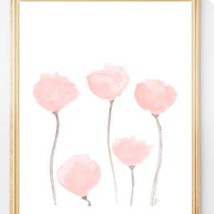 Blush Artwork, Petal Pink Wall Decor, Set of 3, Blush Flower Prints, Blush Wall Decor, Blush Pink Flower Prints, Pale Pink Artwork, image 6