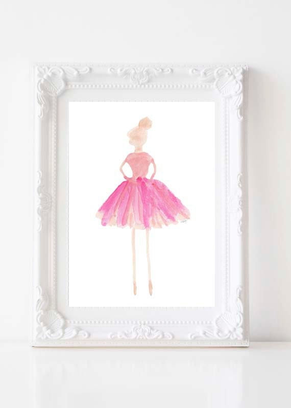 Ballet Teacher Gift;  5x7, 8x10 Ballerina Watercolor Print