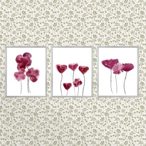 Blush Artwork, Petal Pink Wall Decor, Set of 3, Blush Flower Prints ...