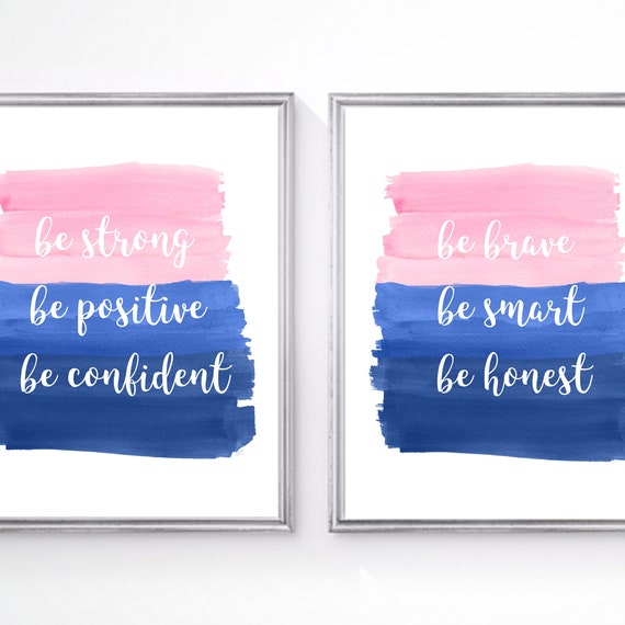 Girl Power Wall Art, 8x10 or 11x14 Set of 2 Inspirational Quotes for Tween Girls Room