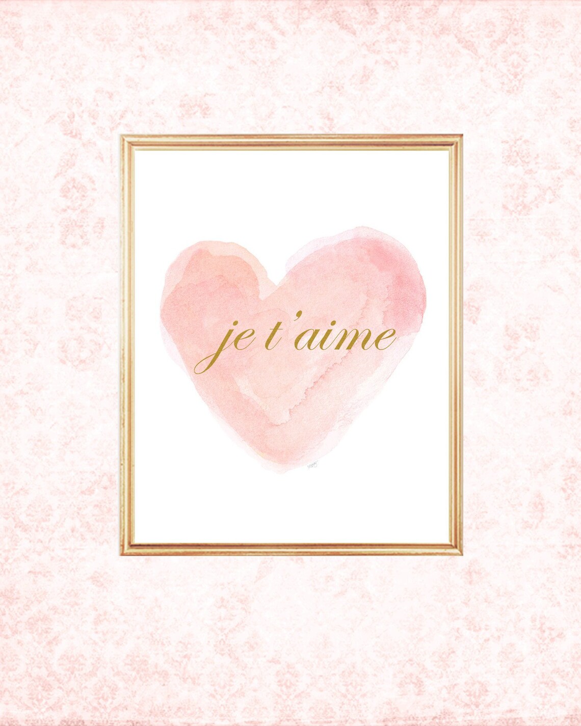 Blush and Gold Nursery Art 8x10 Watercolor Heart Je Etsy