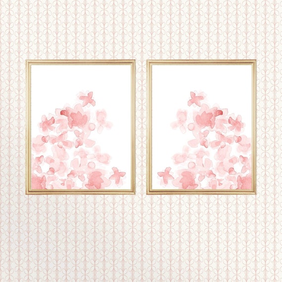 Blush Floral Prints for Girls Bedroom, 8x10, 11x14