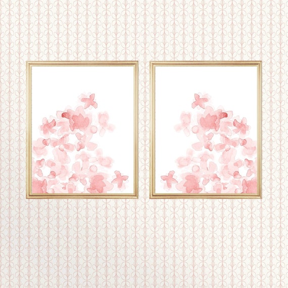 Blush Floral Prints for Girls Bedroom, 8x10, 11x14