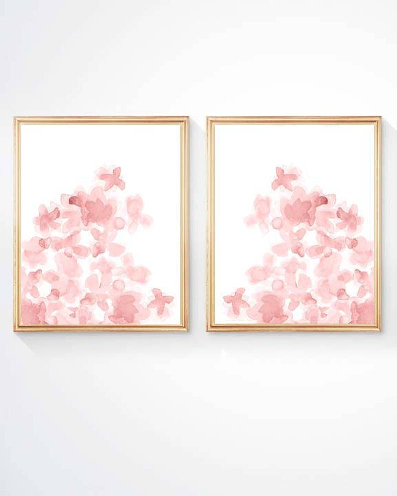 Blush Artwork 8x10 11x4 Blush Floral Prints Blush Bedroom Etsy