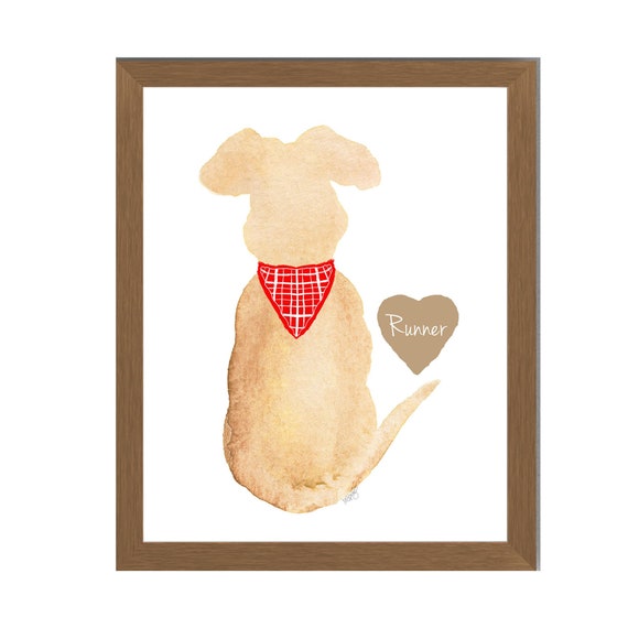 Dog with Bandana Personalized Memorial Gift, 5x7, 8x0