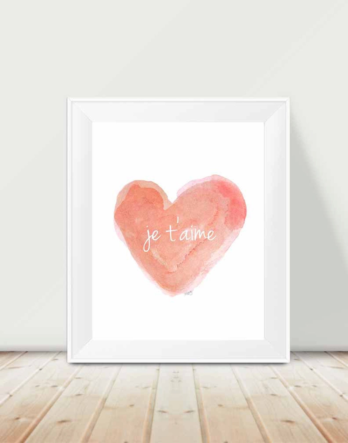 Je T'aime Art Print Coral Nursery Print Baby Nursery | Etsy