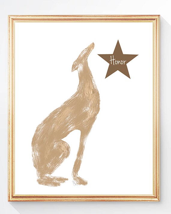 Personalized Greyhound Print, in 5x7 or 8x10