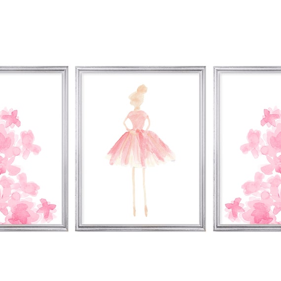 Prima Ballerinas, Set of 3 Girls Bedroom Prints
