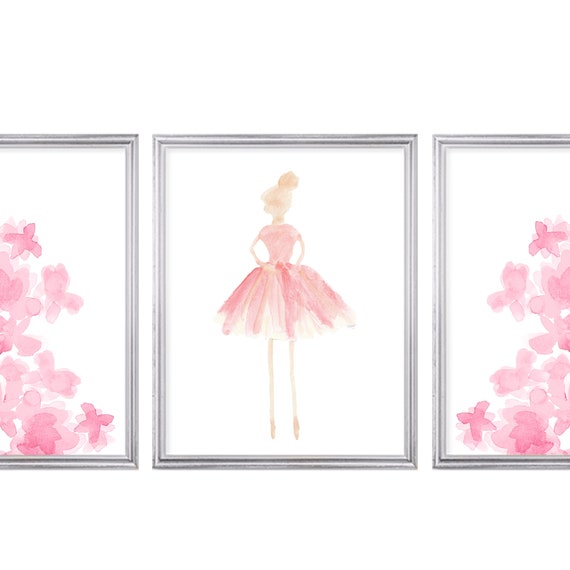 Prima Ballerinas, Set of 3 Girls Bedroom Prints