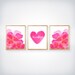 Modern Floral Prints for Girls, Set of 3, Hot Pink Wall Art for Girls Bedroom, Hot Pink Flowers, Pink Abstract Flowers, Personalized Prints