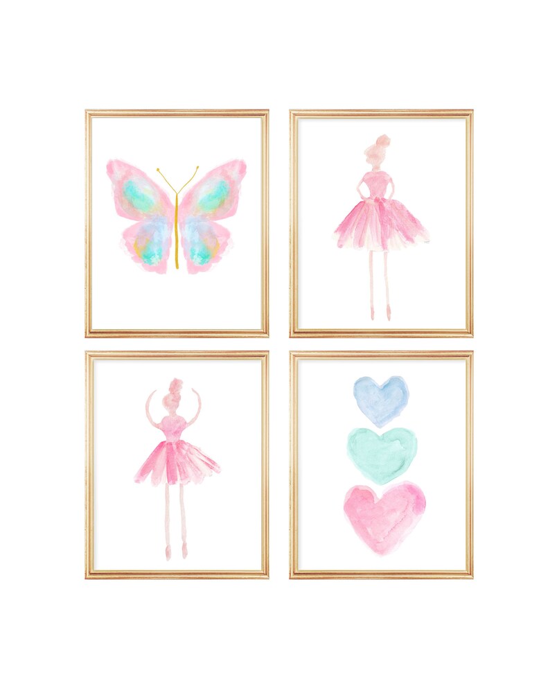Pastel Gallery Wall Pastel Butterfly Decor Girls Bedroom Etsy