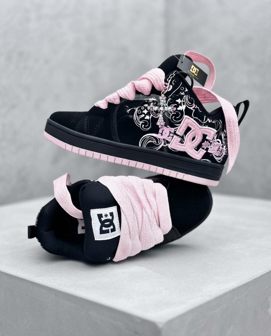 ⟡.·Y2K 2000's 平成 DC Shoesスニーカー ピンク゜⋆˙⟡ Dc Shoes Y2k - Etsy