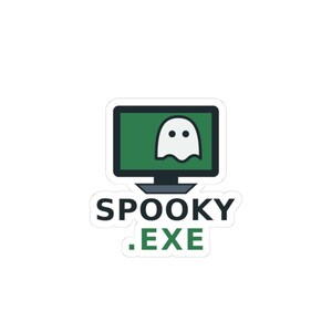Spooky.exe Sticker, Funny Halloween Game Developer Vinyl Sticker, Programmer Gift