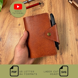 Field Notes Cover Pattern PDF SVG, 3.5x5.5 Pocket Notebook Cover with Pen Holder