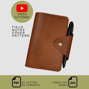 Field Notes Cover Pattern PDF SVG, 3.5x5.5 Pocket Notebook Cover with Pen Holder