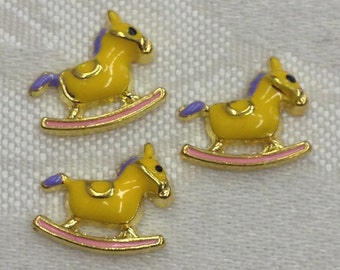 Yellow Rocky Horse Floating Charm