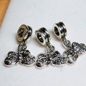 925 Sterling Silver Plated Dragonfly european type charm with the large hole.