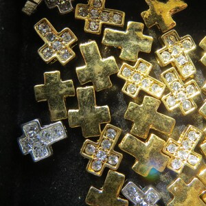 Silver only Rhinestone Cross Floating Charm. Free Shipping image 3