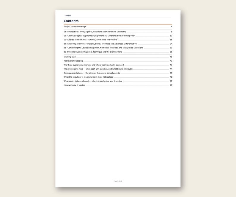 A Level Mathematics Scheme of Work, Sixth Form Curriculum Plan, 6 Units ...