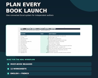 Indie Author Series Launch Planner | Excel Release Calendar & Marketing Tracker
