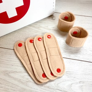 Pretend Play Felt Plasters / Band Aids, for Dr & Nurse Toy Medical First Aid Sets