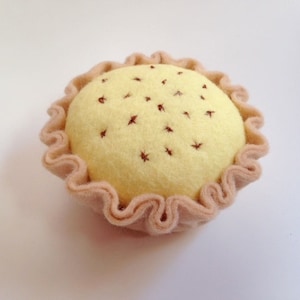 Pretend Play Felt Food Custard Tart