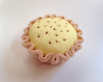 Pretend Play Felt Food Custard Tart